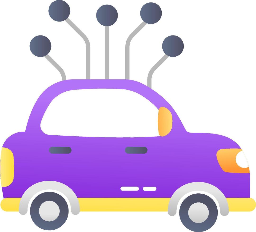 A purple car with a bunch of balls on top vector