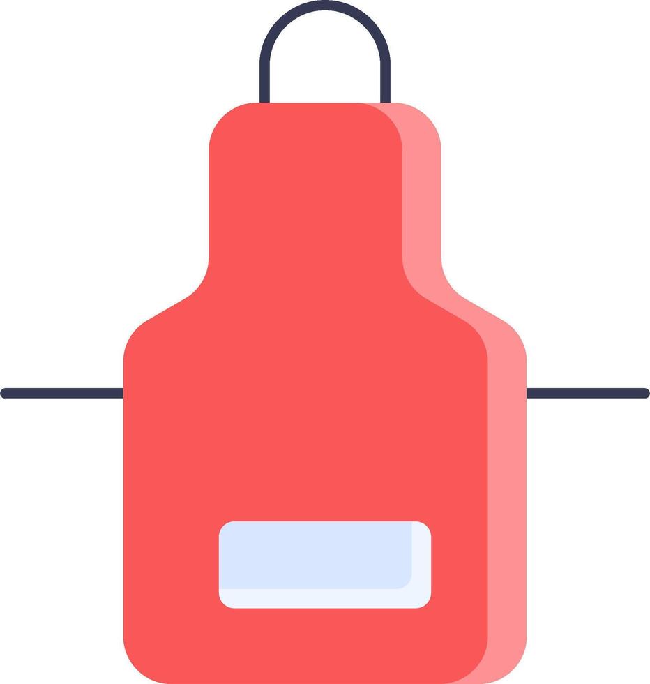 A red apron with a blue tag on it vector