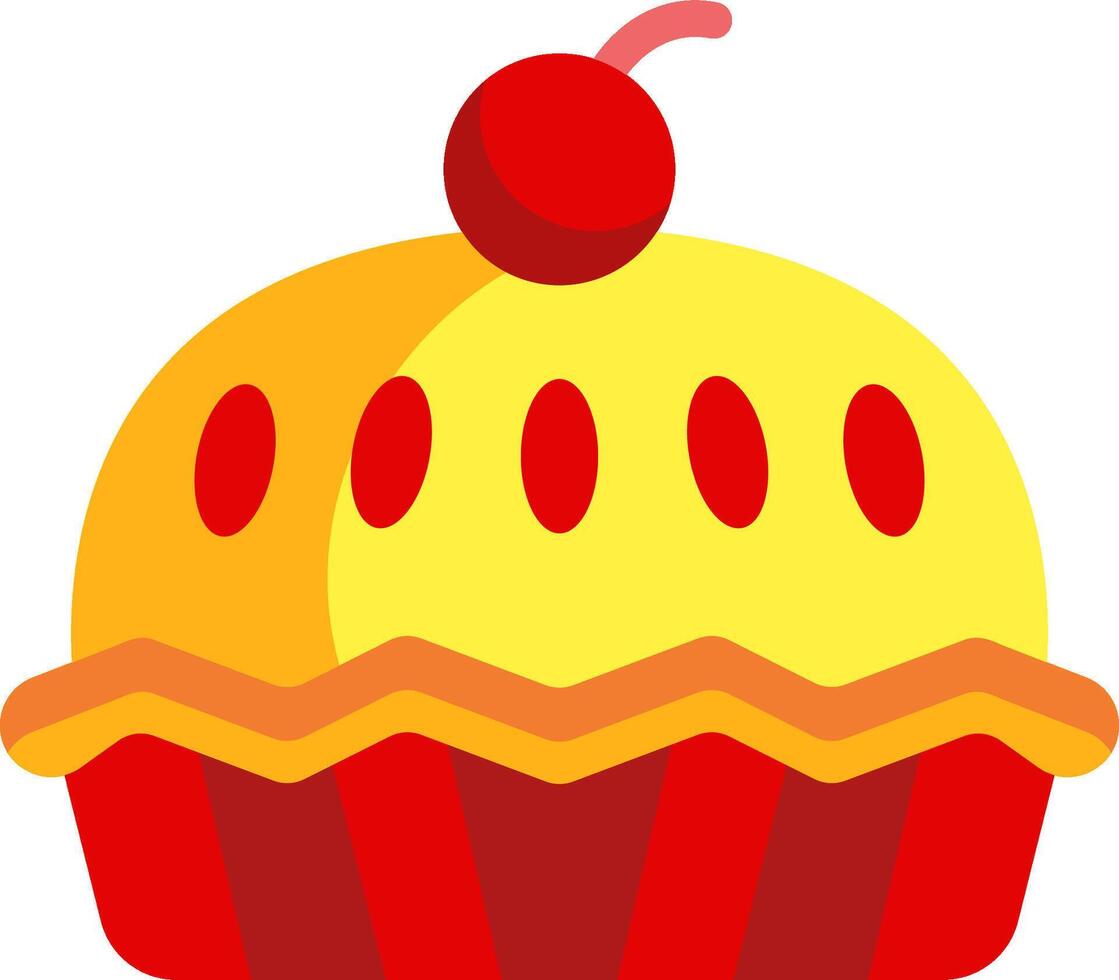 A cupcake with a cherry on top vector