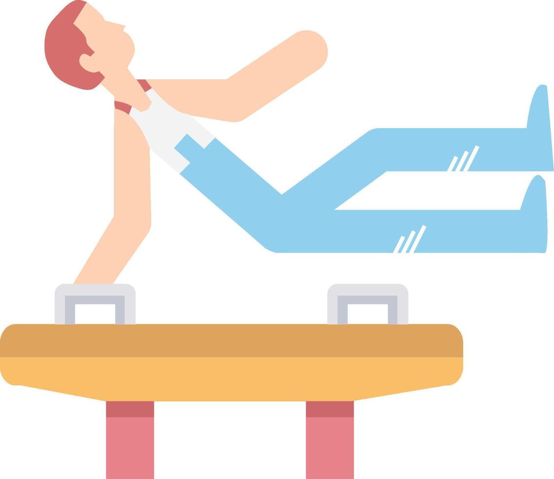 A man is doing a handstand on a table vector