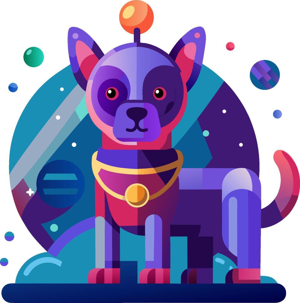 A cartoon dog with a space helmet on vector