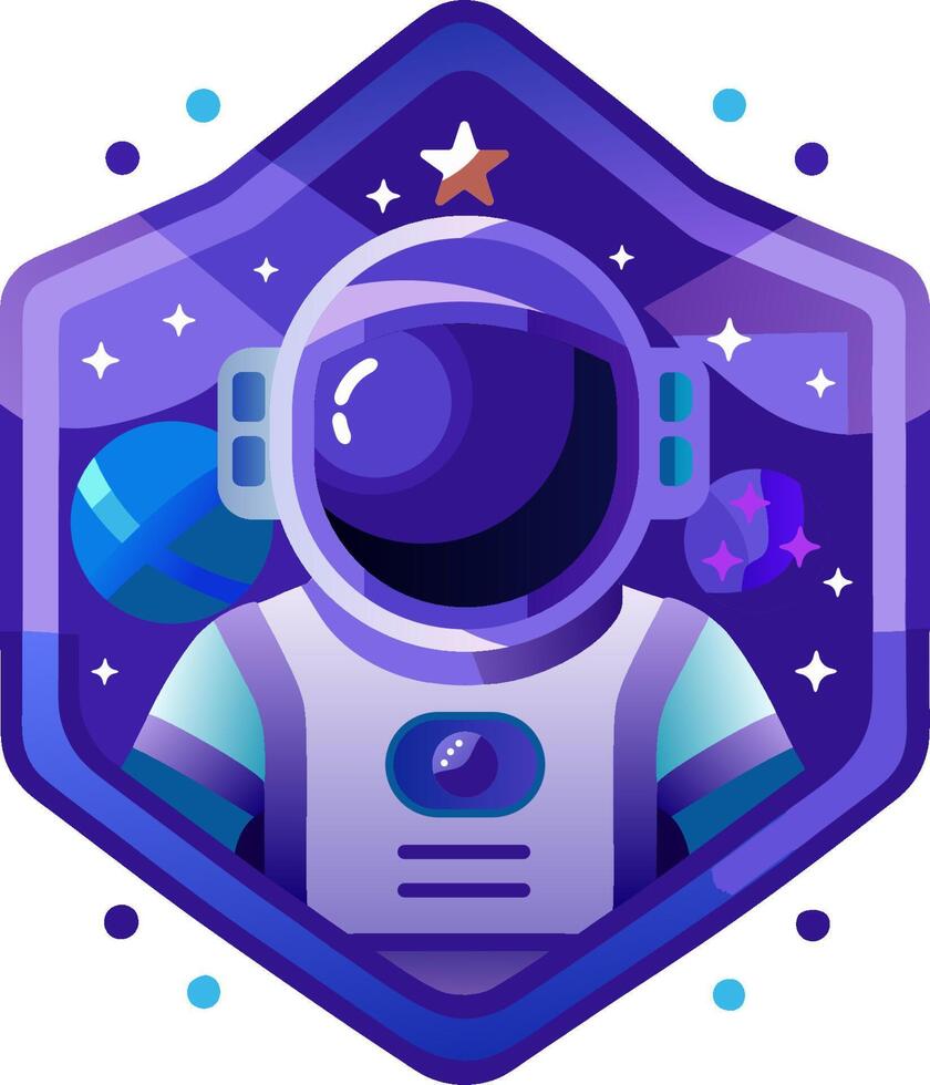 An astronaut in space with a purple background vector