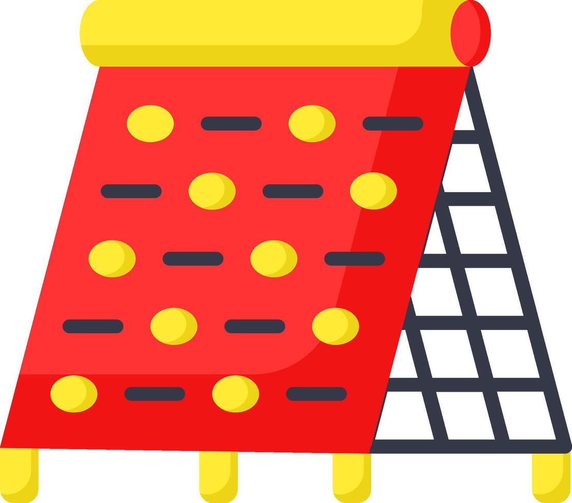 A red and yellow ladder with a ball on it vector