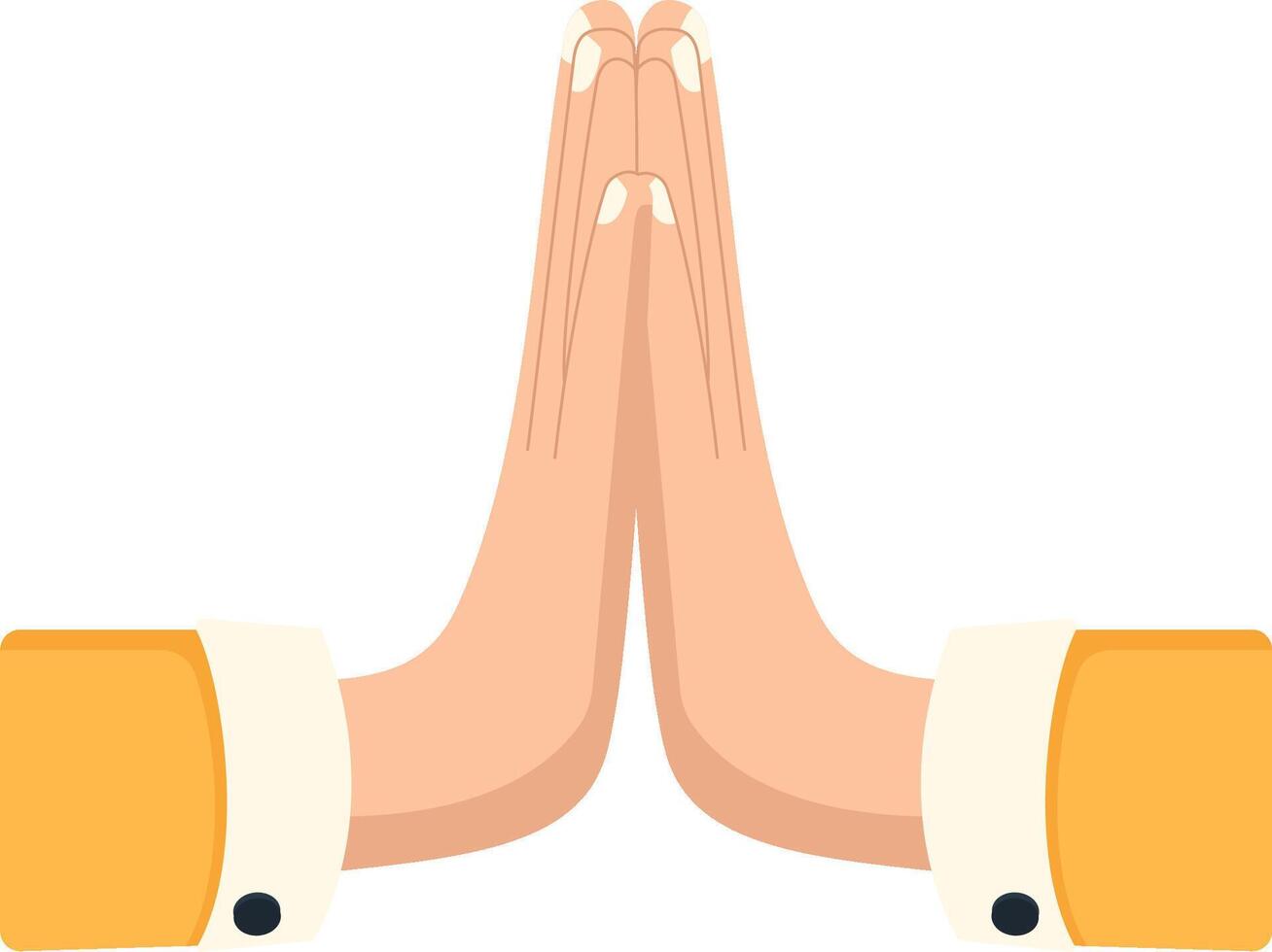 Two hands are making a prayer gesture vector