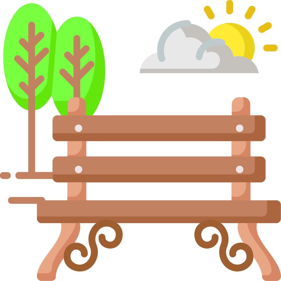 A bench and trees in the park vector