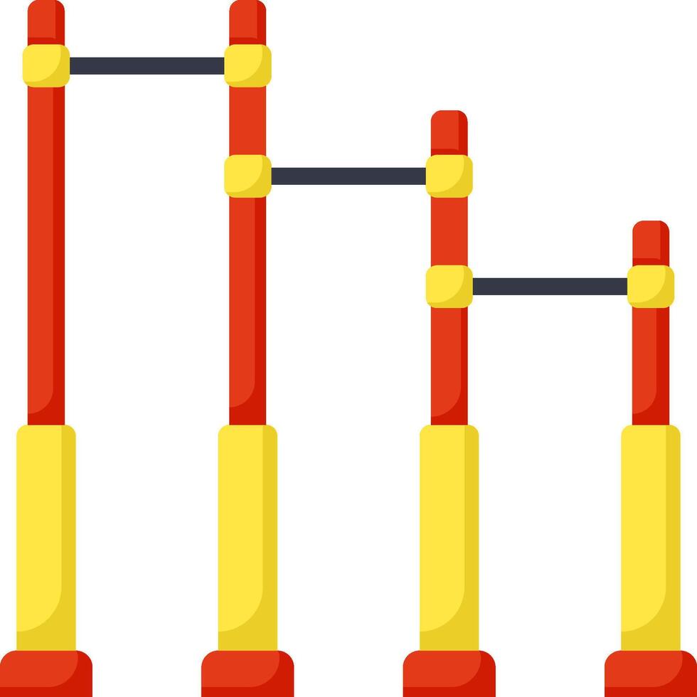 A red and yellow pole with a yellow pole vector