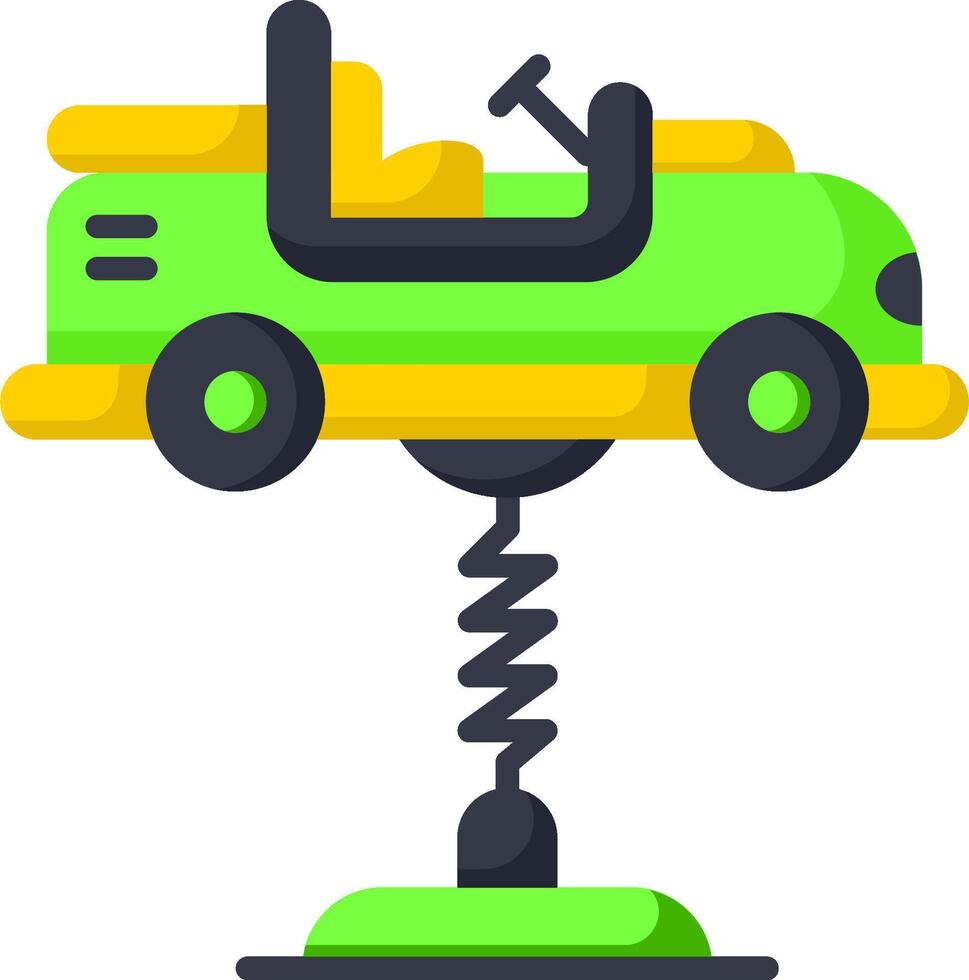 A car on a stand with a spring vector