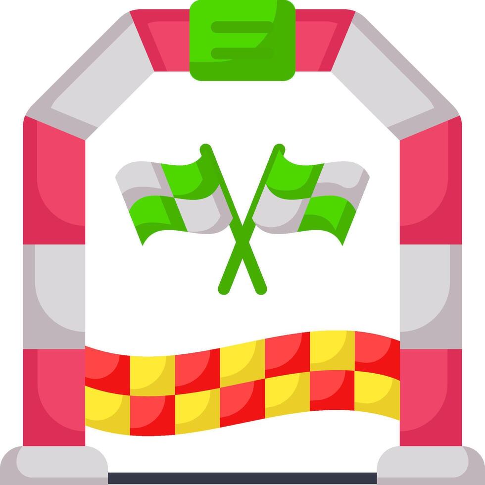 Nigerian flag and checkered flag in a race car vector