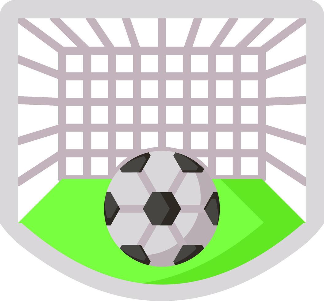 Soccer ball in goal icon illustration vector