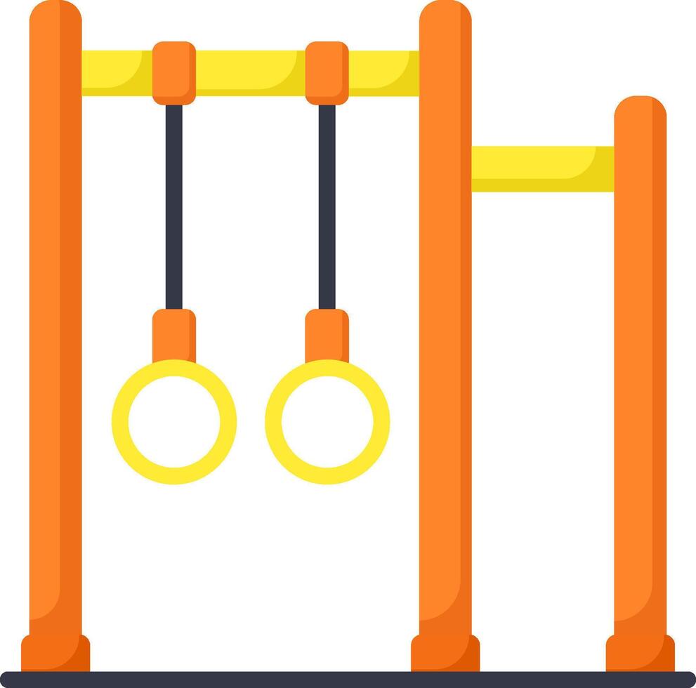 A playground equipment with two rings on it vector