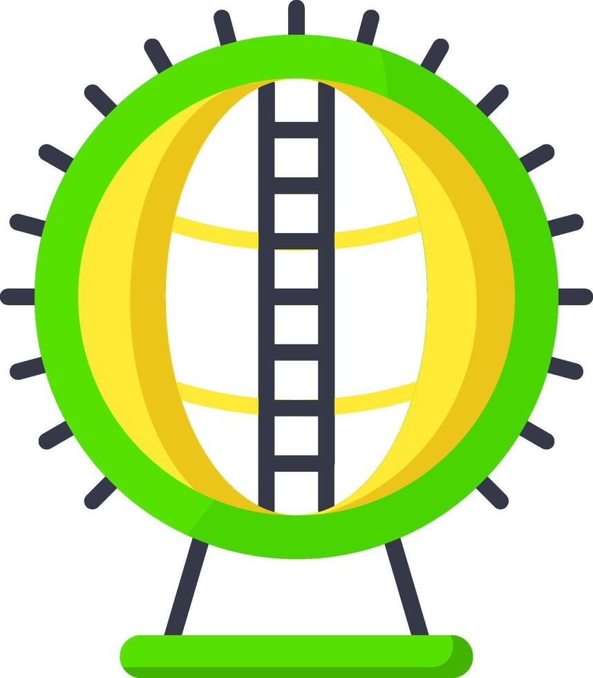 A ferris wheel with a globe on top vector