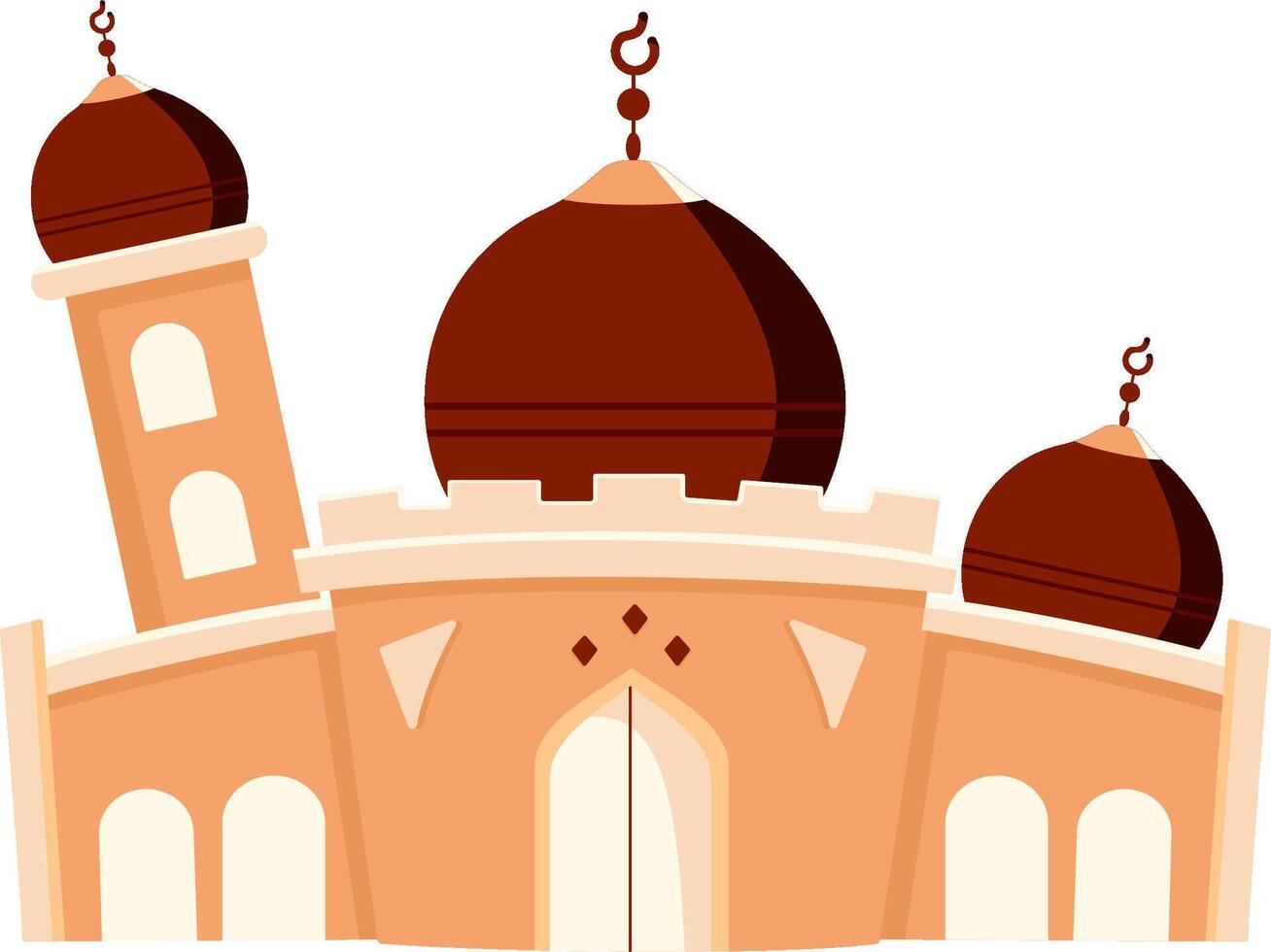 An illustration of a mosque with two domes vector