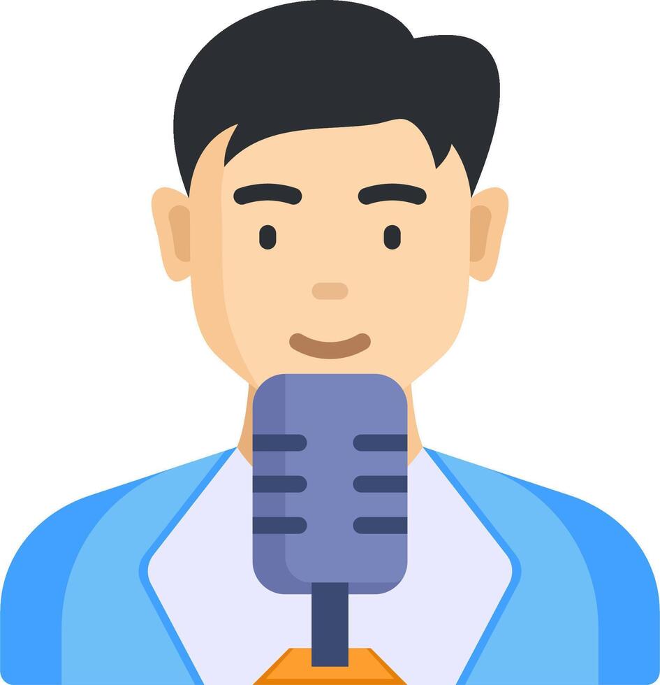 A man with a microphone in his hand vector