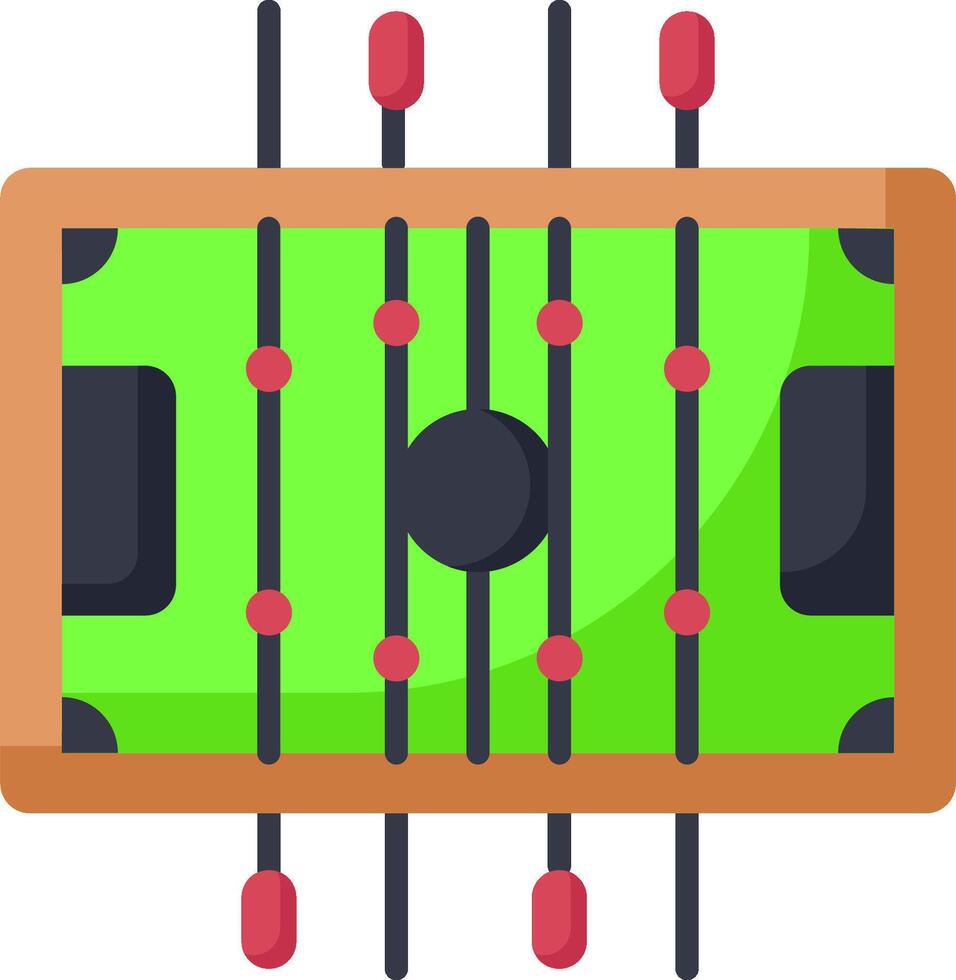 Foosball table with red and green balls vector