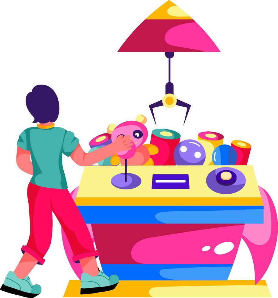 A person playing a game with a toy vector