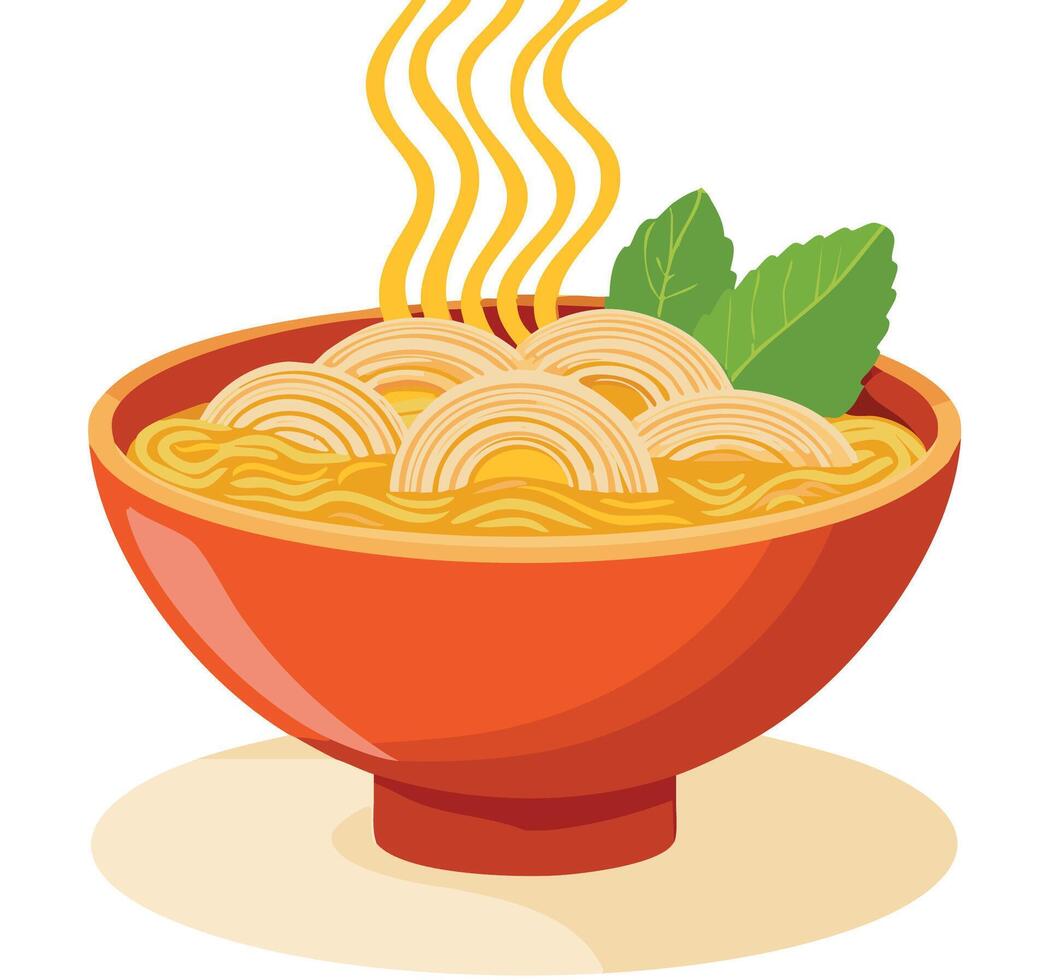 bowl of noodles vector