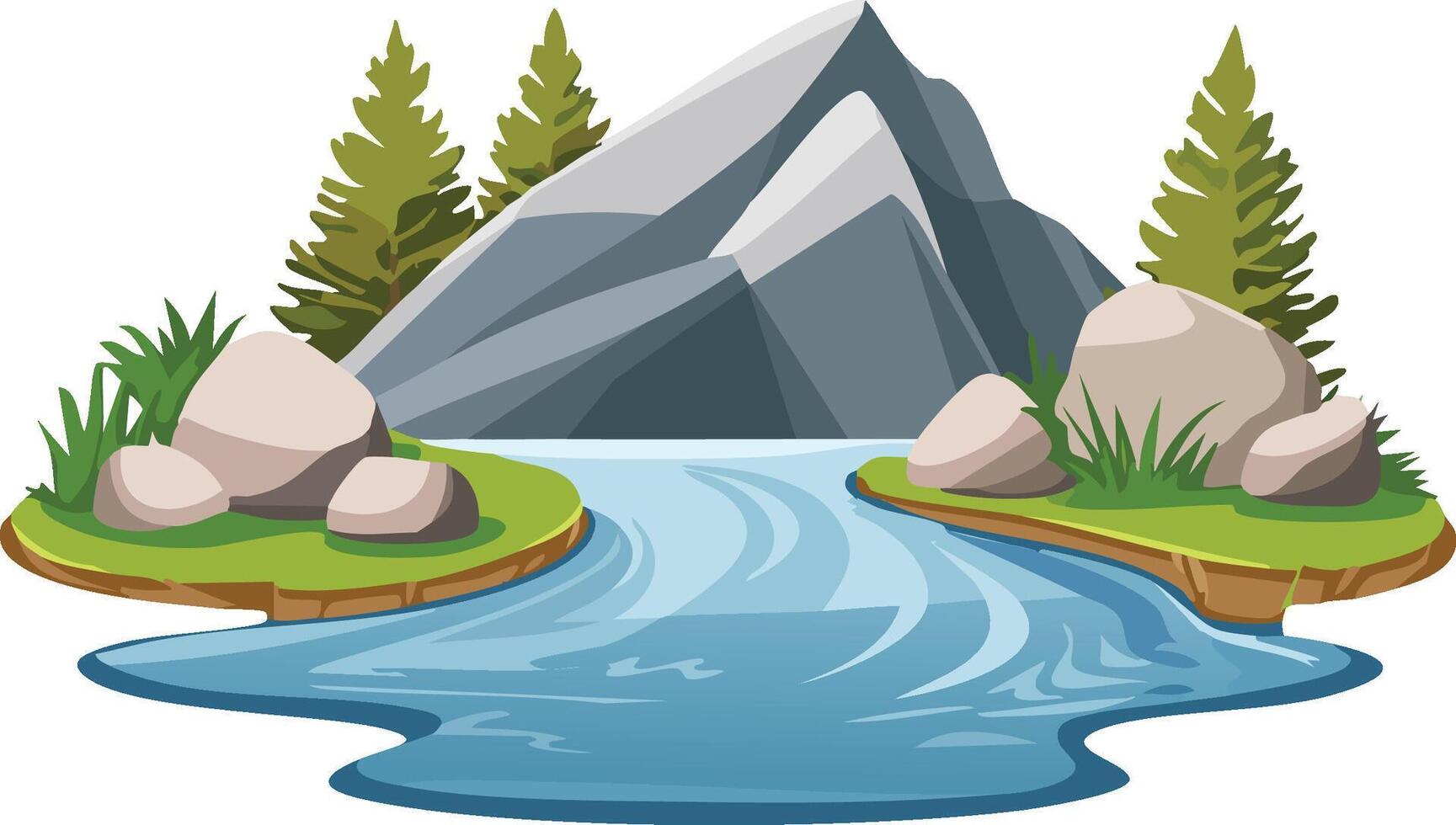 illustration of a river vector