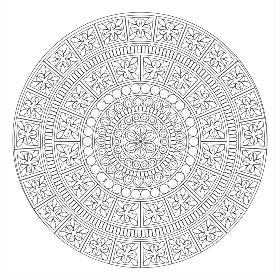 Outline Mandala for Coloring Book Page. Oriental Mandala . Mandala Coloring book line art illustration. abstract mandala pattern. Circular pattern vector