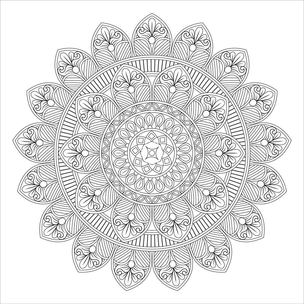 Outline Mandala for Coloring Book Page. Oriental Mandala . Mandala Coloring book line art illustration. abstract mandala pattern. Circular pattern vector