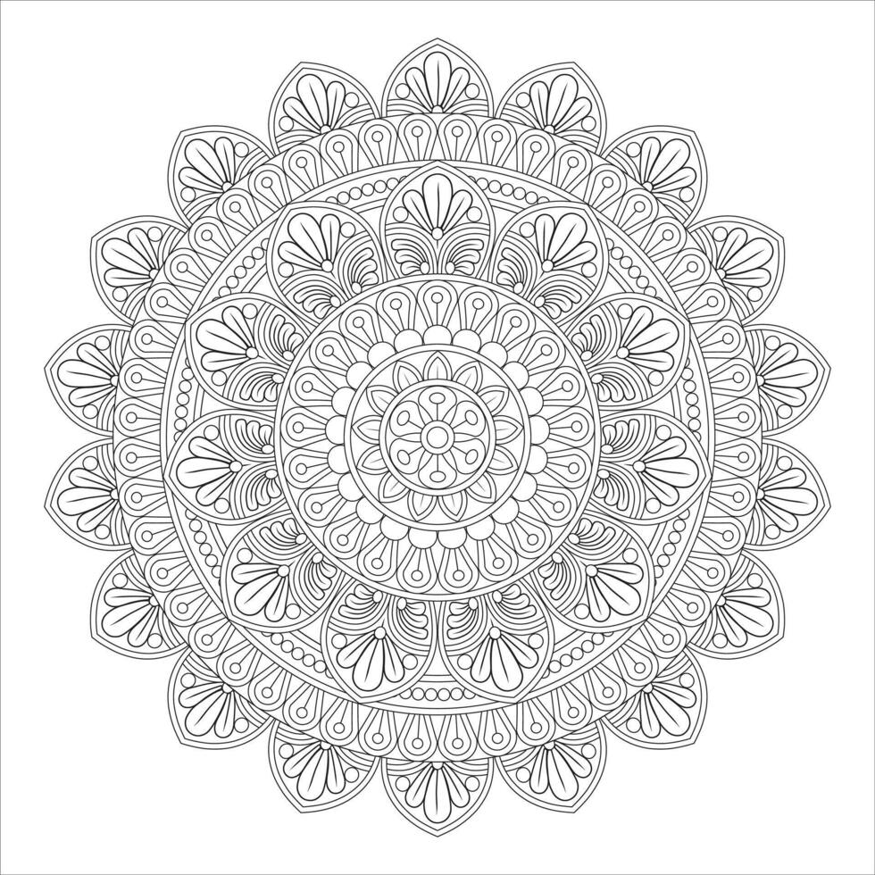 Outline Mandala for Coloring Book Page. Oriental Mandala . Mandala Coloring book line art illustration. abstract mandala pattern. Mandala Style Pattern vector