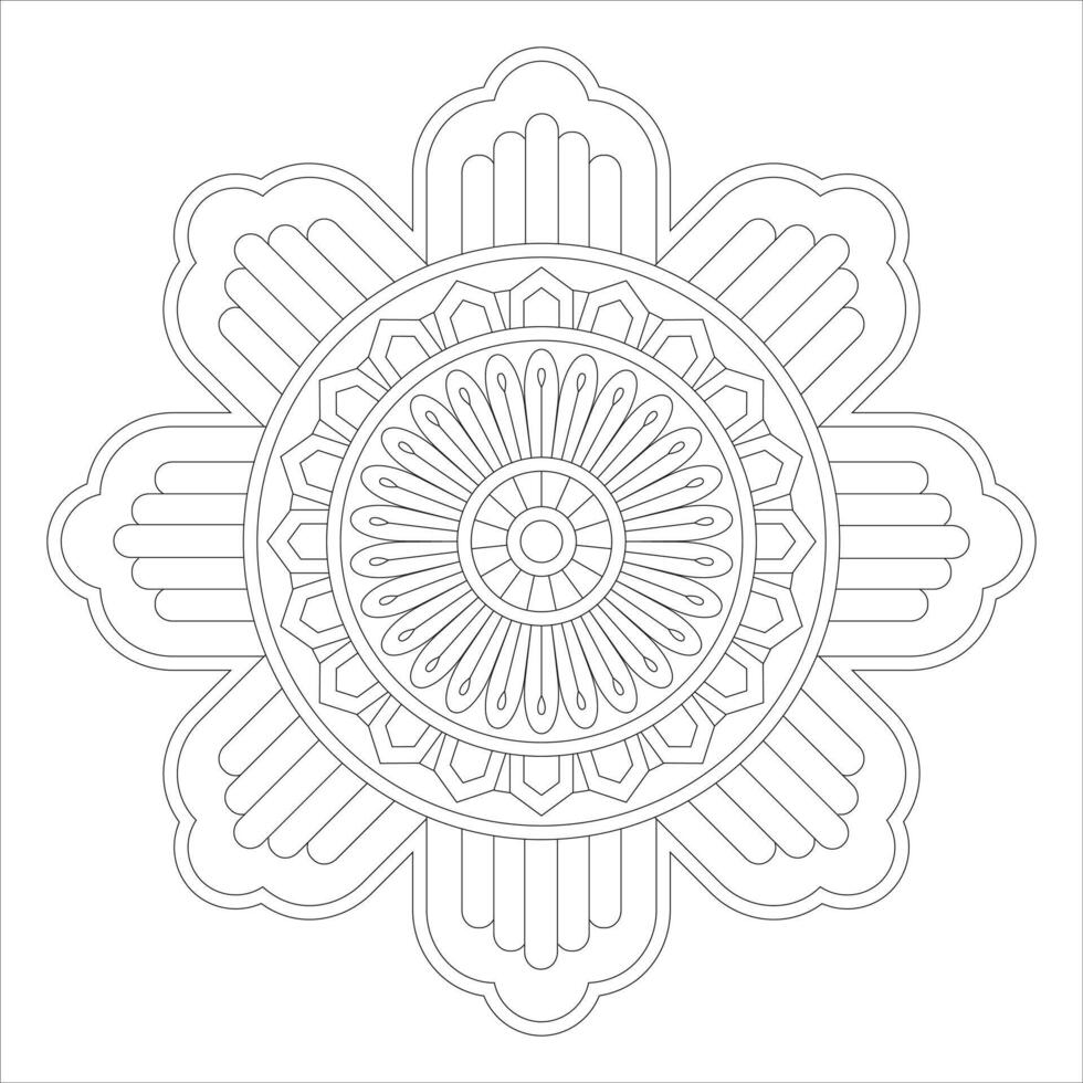 Meditative Mandala Coloring Book Pages with Detailed Oriental Line Art Patterns vector