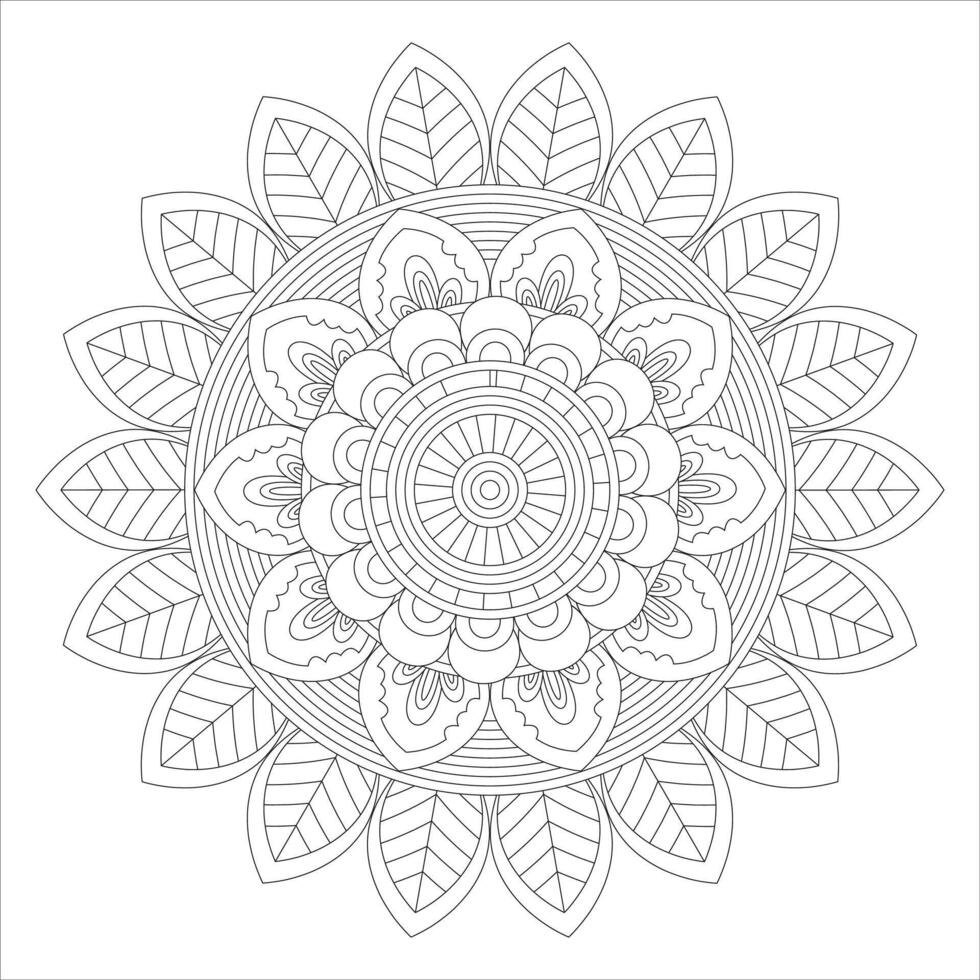 Abstract Oriental Mandala Patterns Designed for Relaxation and Coloring Therapy vector
