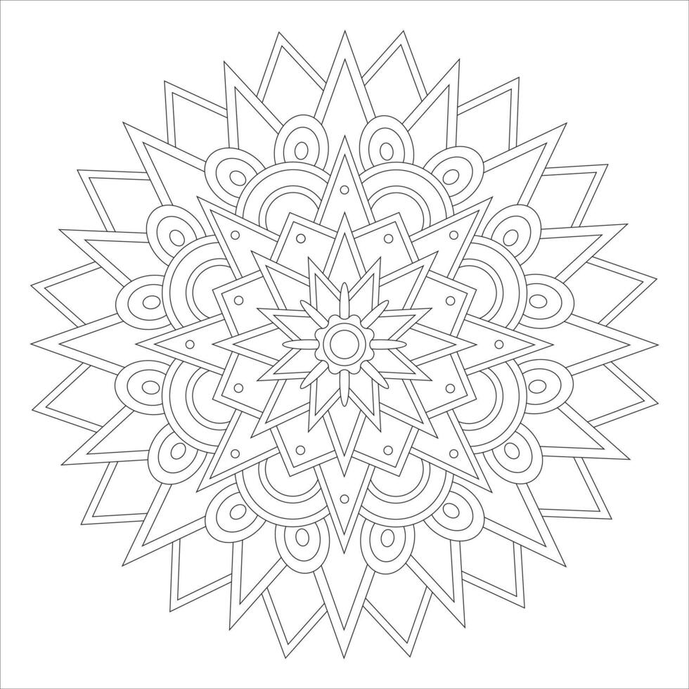 Explore Relaxation Through Oriental Mandala Patterns in Abstract Line Art vector
