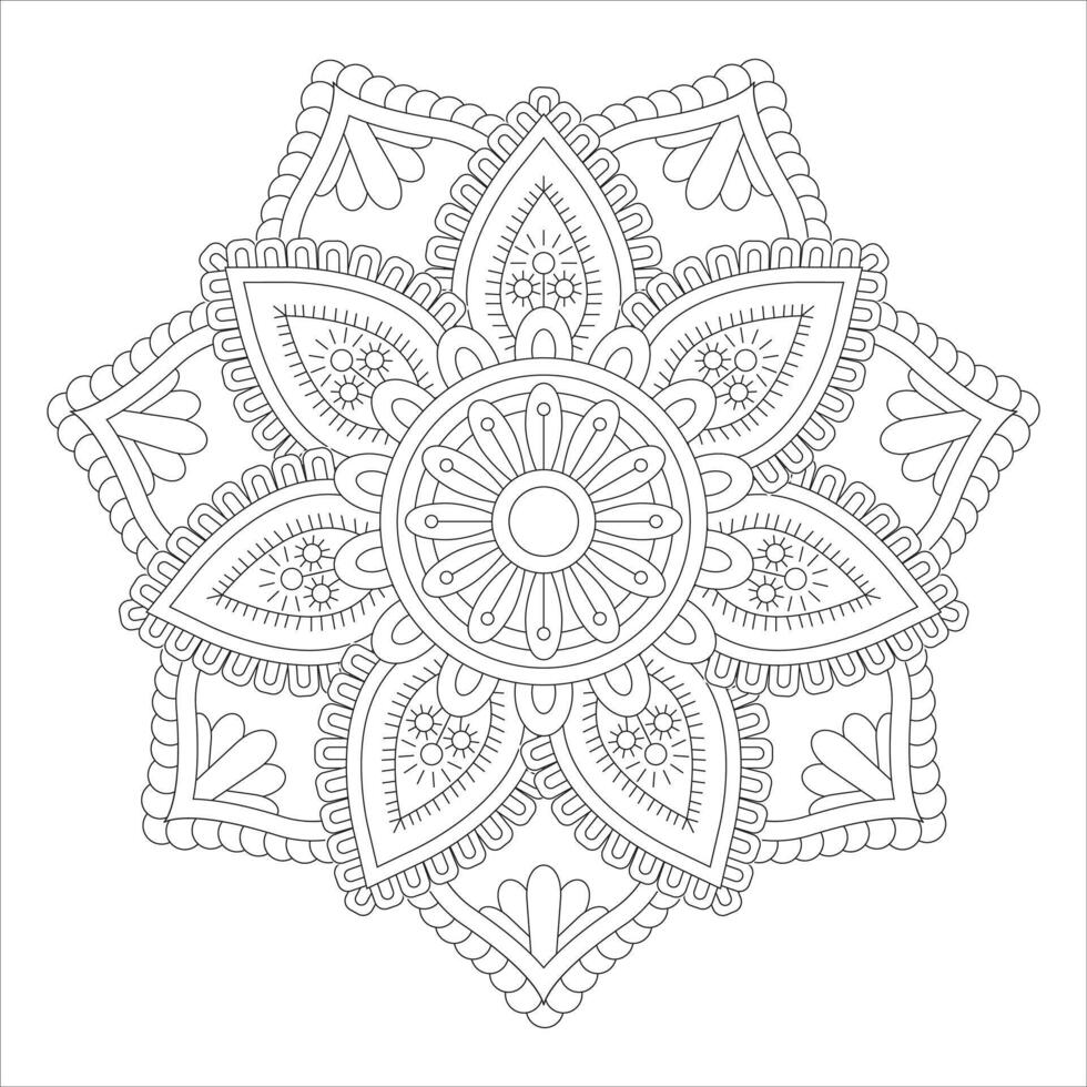 Relaxation Through Art Oriental Mandala Line Patterns for Adult Coloring Books and Mindful Practices vector