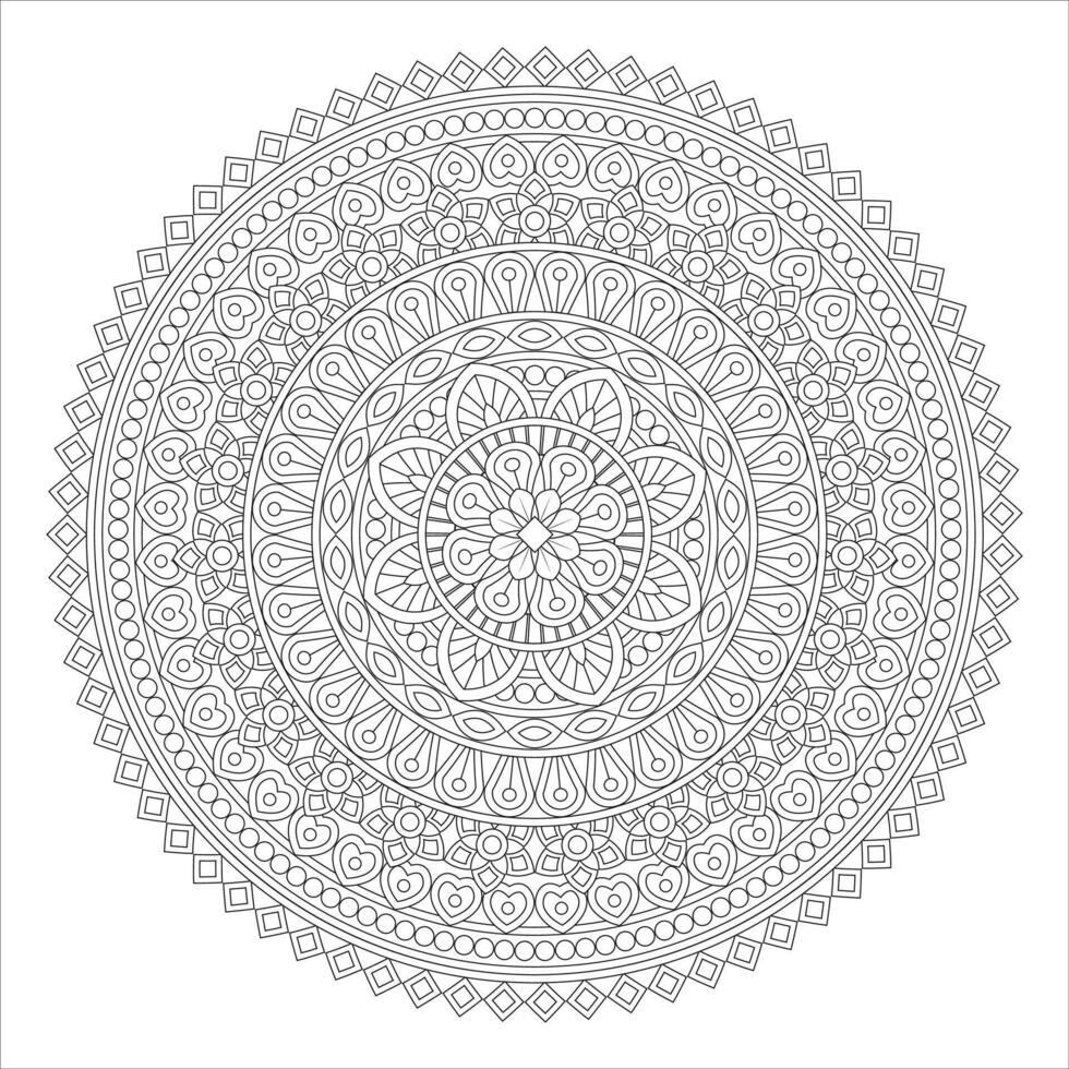 Outline Mandala for Coloring Book Page. Oriental Mandala . Mandala Coloring book line art illustration. abstract mandala pattern. Mandala Style Pattern vector
