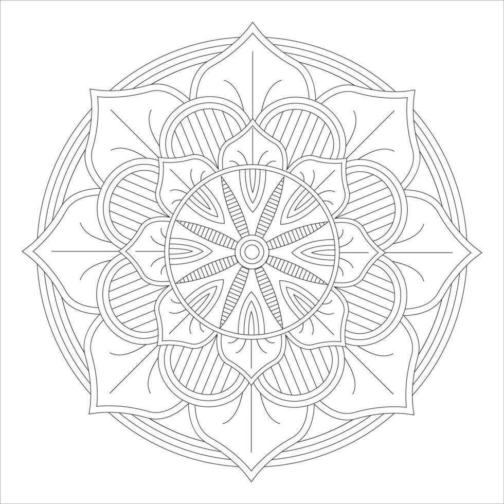 Intricate Mandala Patterns Featuring Oriental Design Elements for Relaxation and Coloring Book Enthusiasts vector