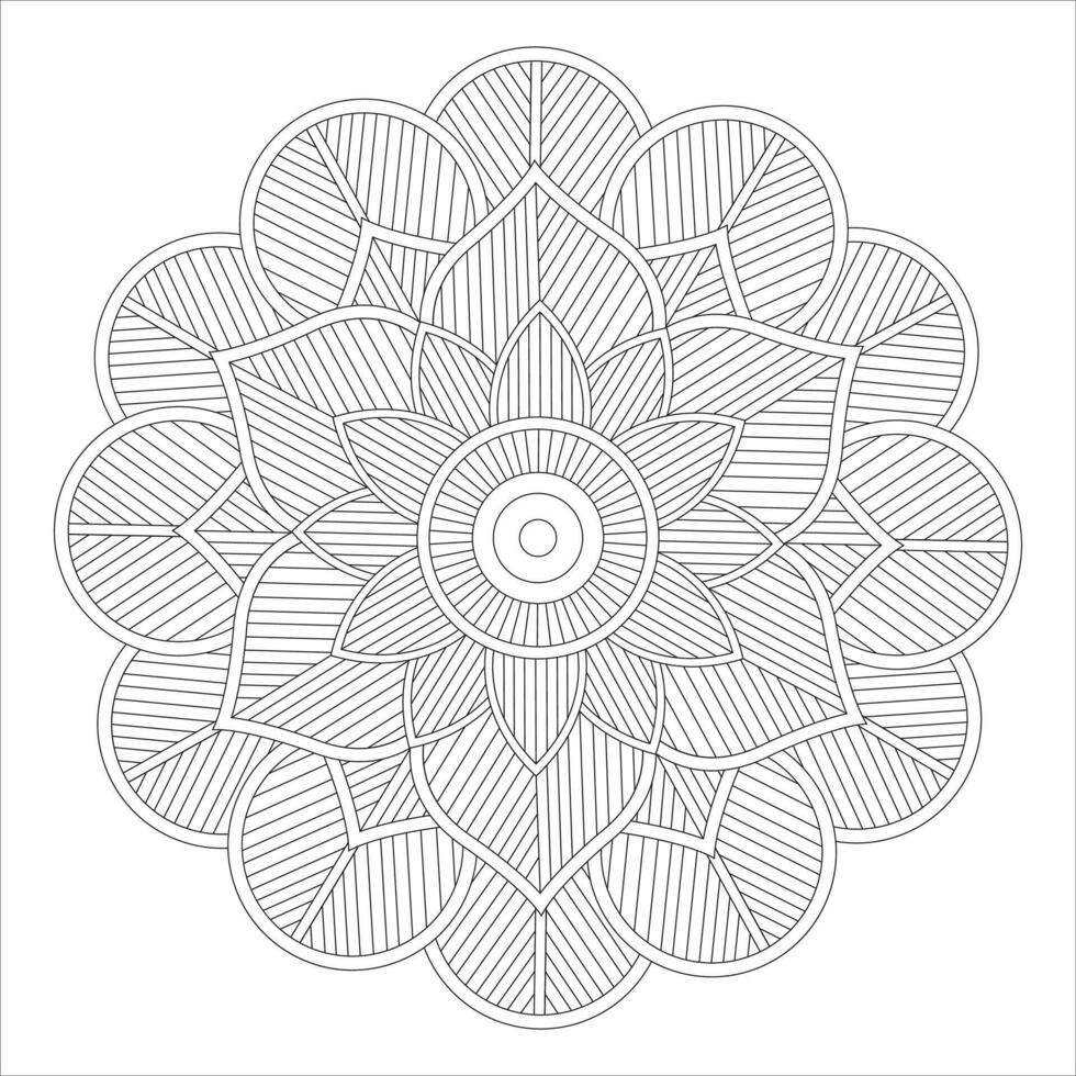 Artistic Mandala Coloring Pages with Oriental Line Art for Mindfulness and Relaxation vector
