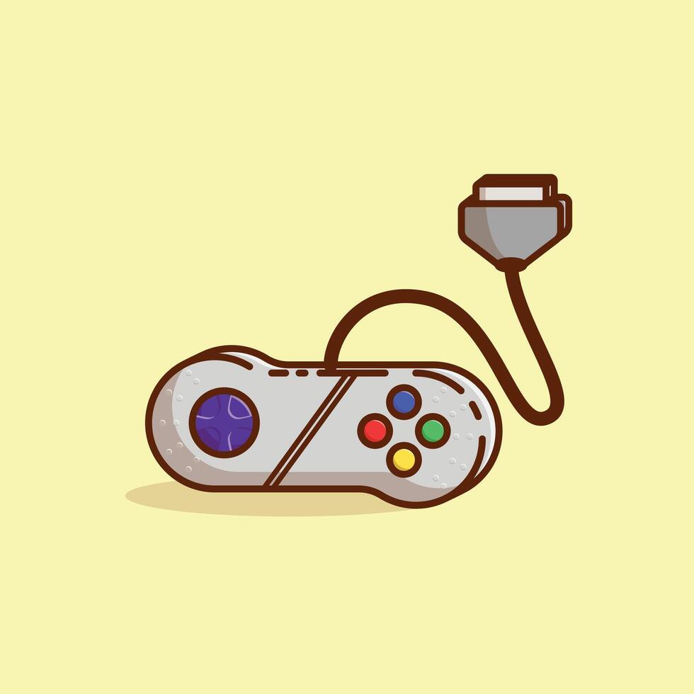 Simple gravis controller cartoon illustration Collection of game console concept icon isolated vector