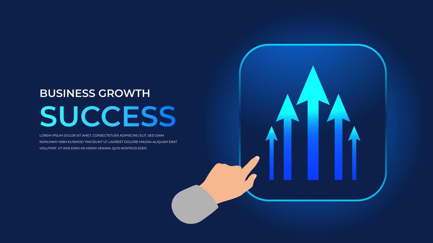 Business arrow growth to target dark blue technology background vector