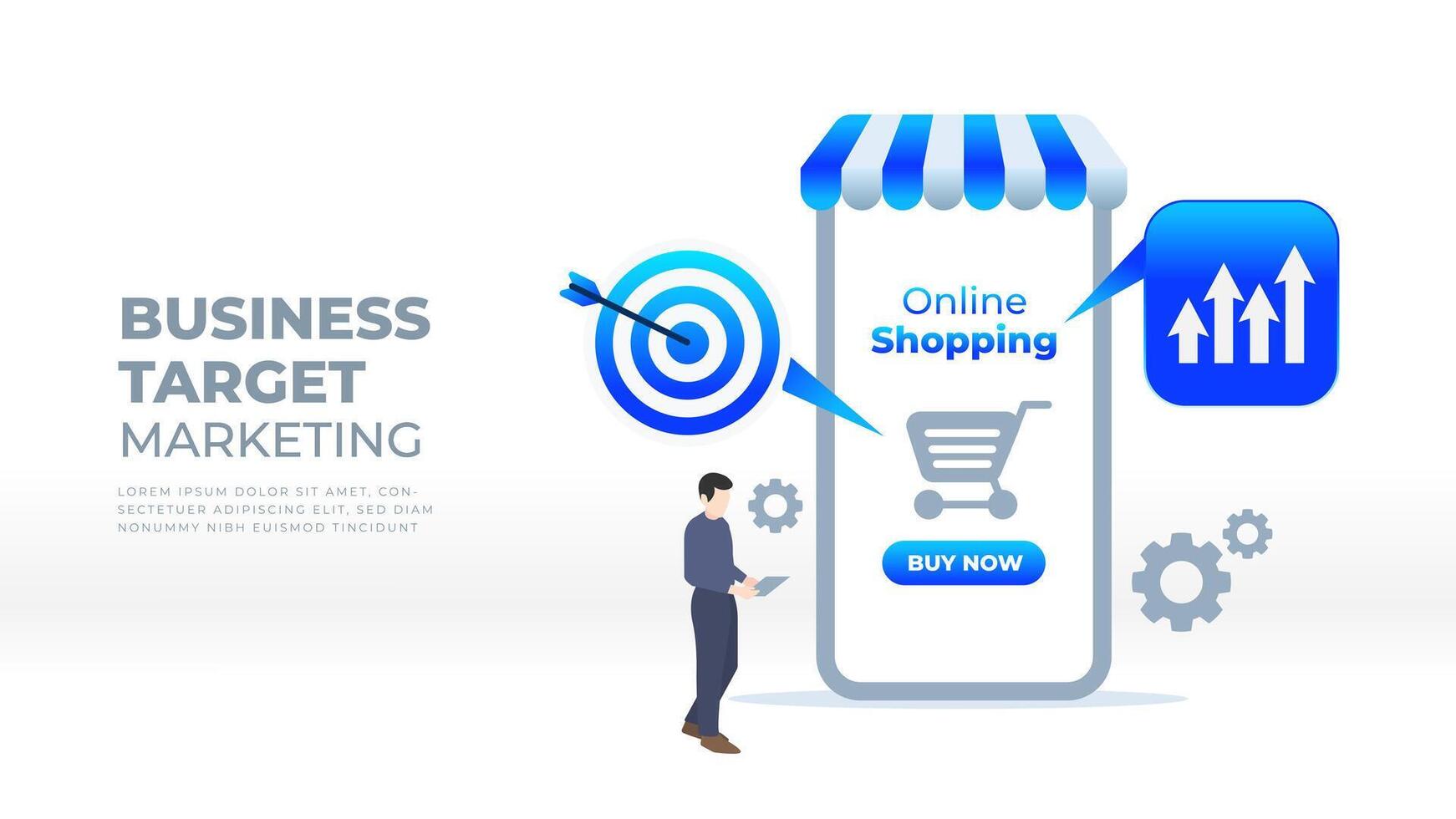 business target marketing Online shopping with smartphone concept vector