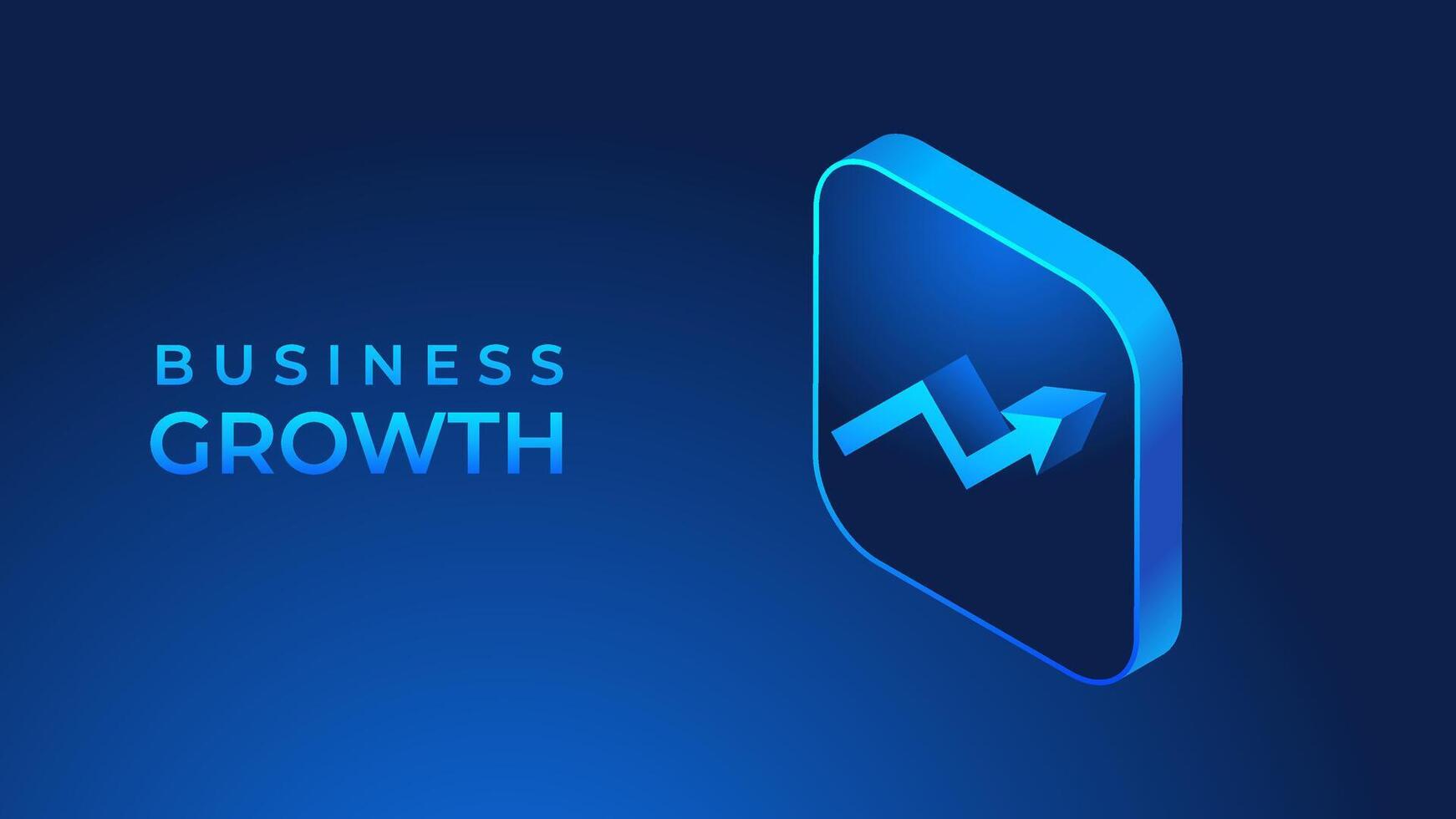 Isometric business investment arrow to target dark blue technology background vector