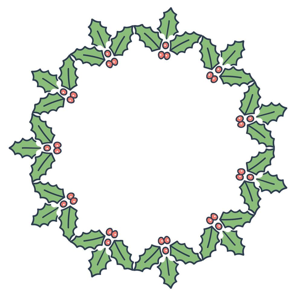 Festive Christmas wreath illustration. vector