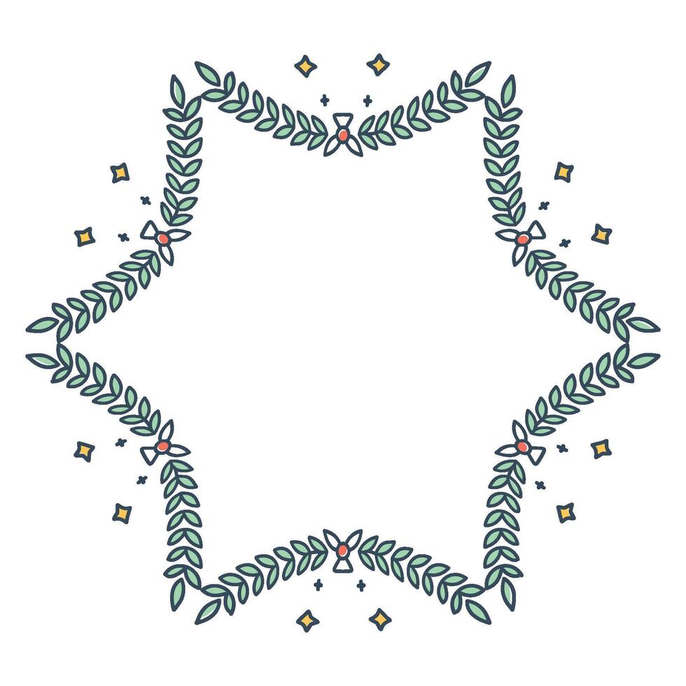 Christmas leaves wreath vector