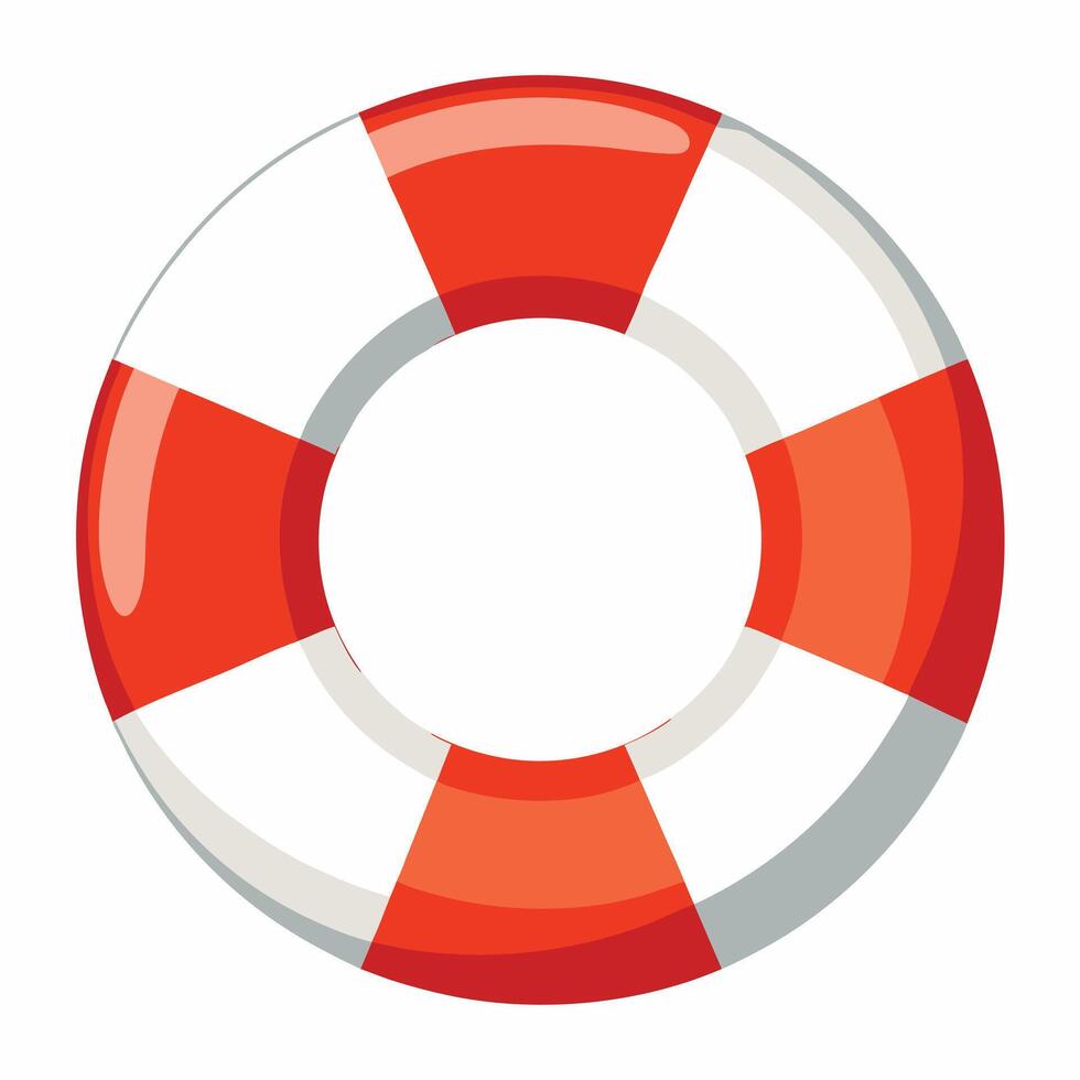 A life preserver is shown on a white background vector