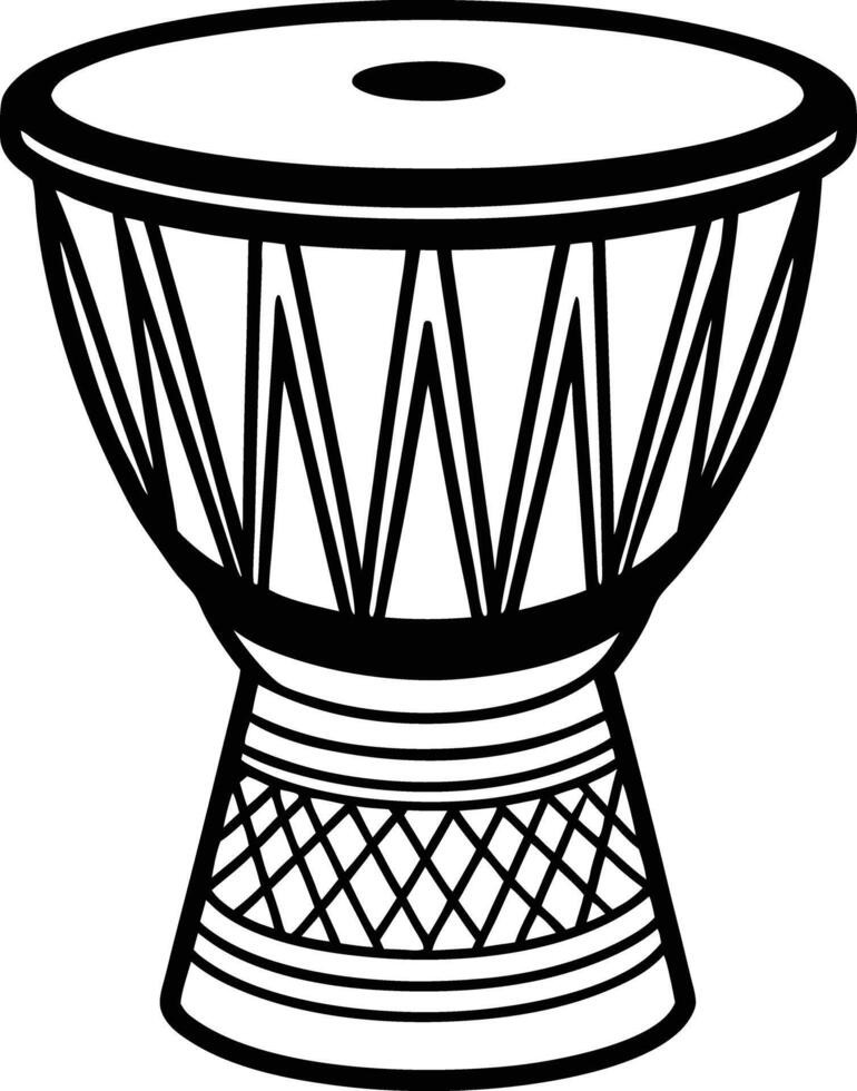 African drum coloring pages vector