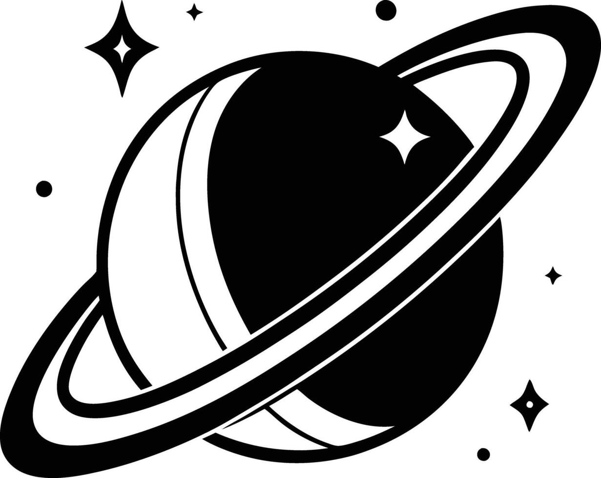 Saturn planet wall decal vector