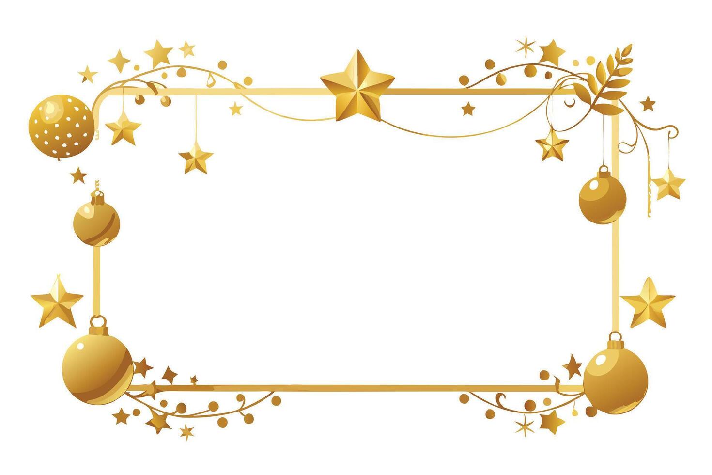 Christmas frame with stars and ornaments vector