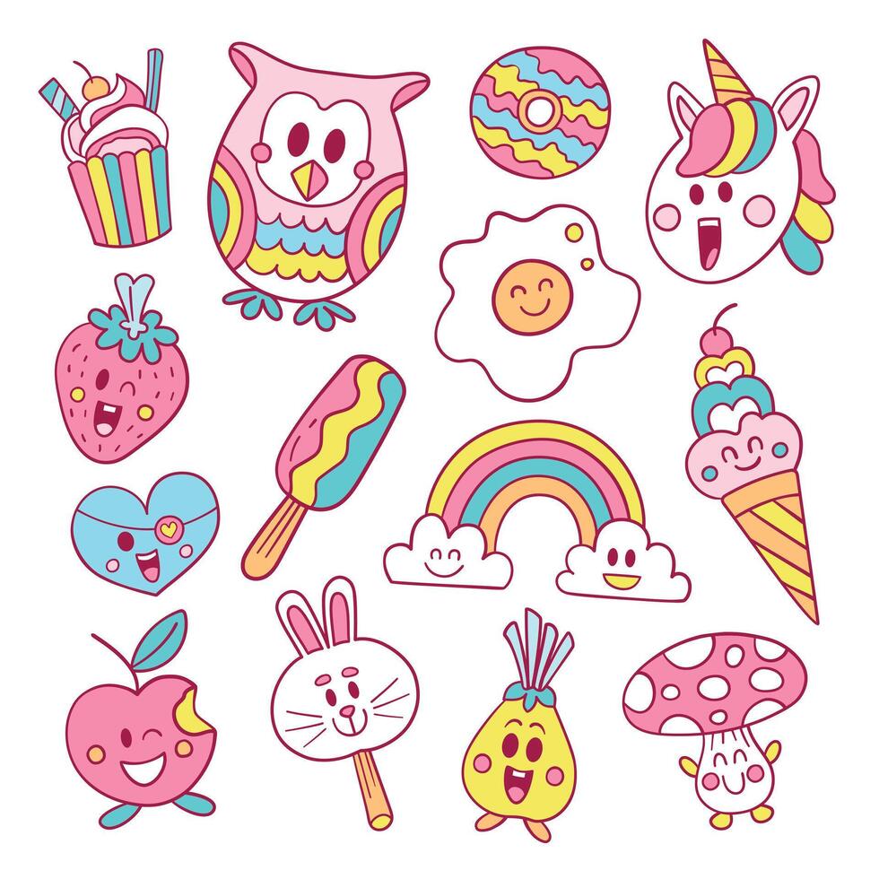 Cute Character Element Collection vector