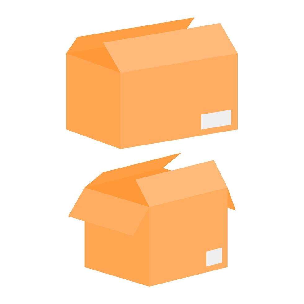 Blank Open Shipping Cardboard Box. Shipping Cardboard Box Icon. vector