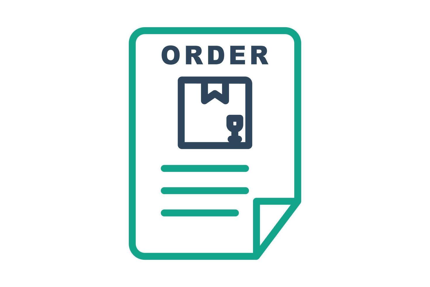Order icon. line icon style. document with product. icon related to procurement. procurement management elements illustration vector