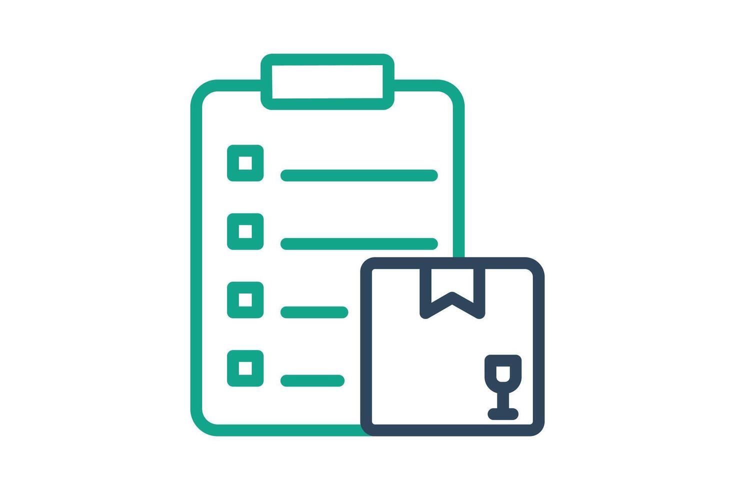 Procurement icon. line icon style. checklist with product. icon related to procurement. procurement management elements illustration vector