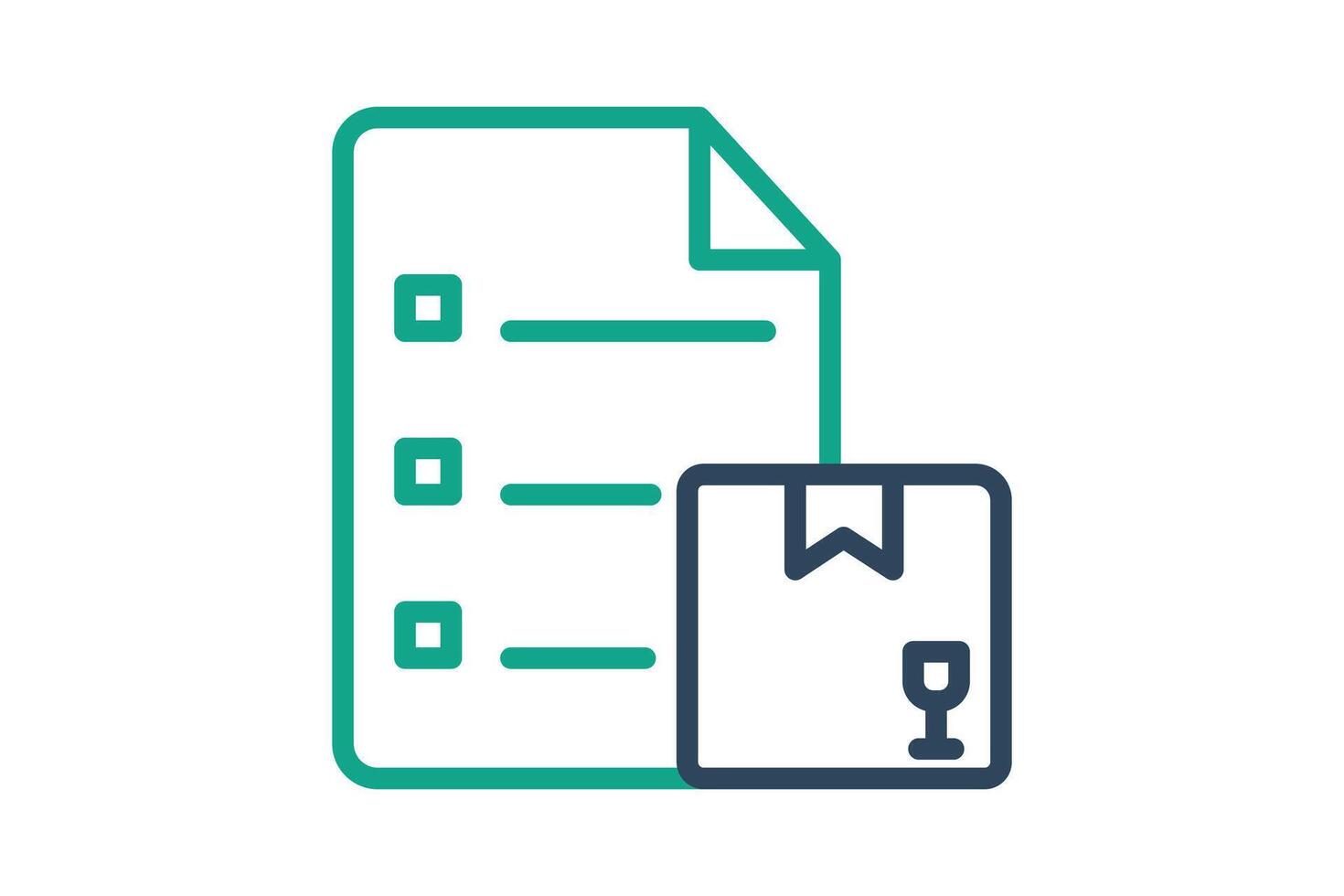 Inventory icon. line icon style. document with product. icon related to procurement. procurement management elements illustration vector