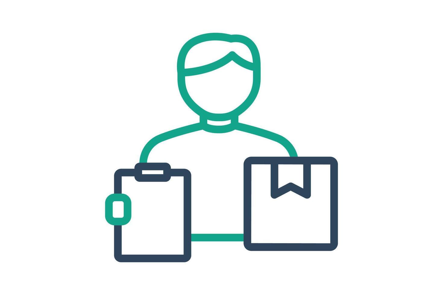 Supplier icon. line icon style. people with list and products. icon related to procurement. procurement management elements illustration vector