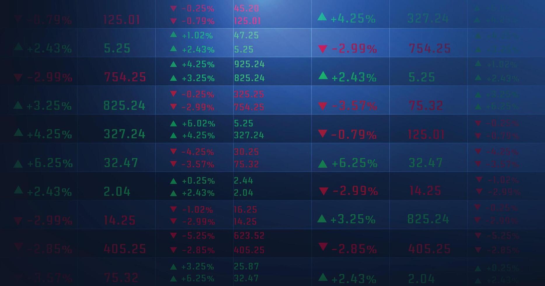 Display of stock market numbers. vector
