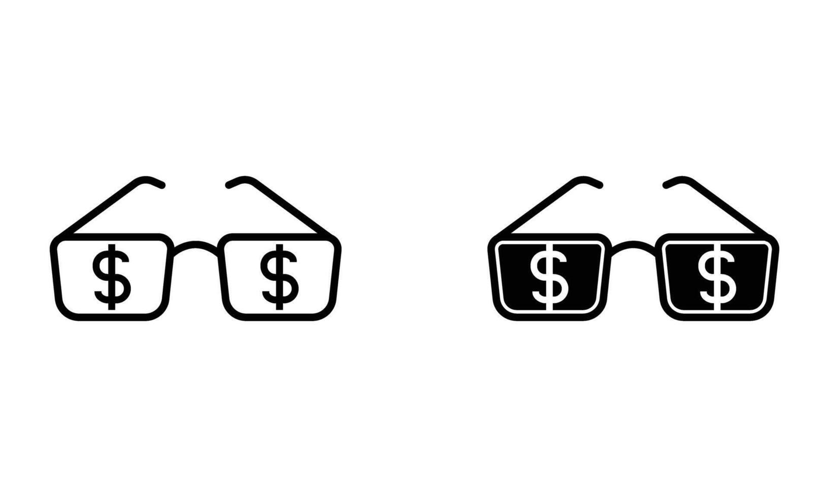 sunglasses with dollar sign icon vector