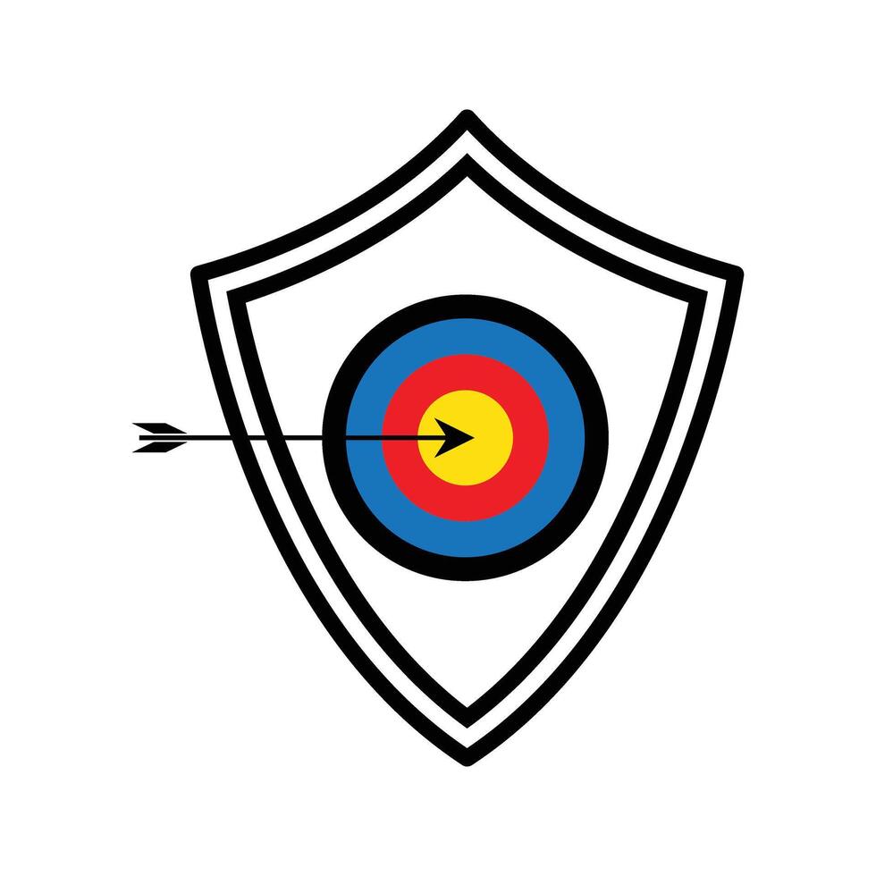 shield with arrow target vector